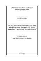 Tội giết người trong trạng thái tinh thần bị kích động mạnh theo pháp luật hình sự việt nam từ thực tiễn địa bàn tỉnh nam định