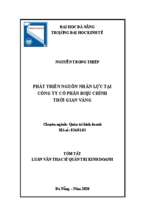 Phát triển nguồn nhân lực tại công ty cổ phần bưu chính thời gian vàng