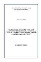 Climate change and violent conflict in transboundary water lake chad case study