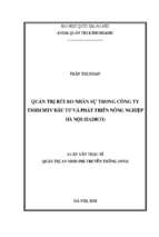 Quản trị rủi ro nhân sự trong công ty tnhh mtv đầu tư và phát triển nông nghiệp hà nội (hadico)