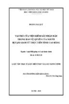 Vai trò của viện kiểm sát nhân dân trong bảo vệ quyền của người bị tạm giam từ thực tiễn tỉnh cao bằng