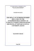 The impact of entrepreneurship education on the entrepreneurial mindset of students evidence from business discipline at vietnam national university, hanoi