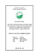 ứng dụng công nghệ tin học và phương pháp toàn đạc điện tử thành lập bản đồ địa chính tờ số 56 tỷ lệ 1 200 phường thanh nhàn, quận hai bà trưng, thành phố hà nộ