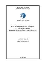 Các mô hình học sâu tiên tiến và ứng dụng trong phân tích chuỗi thời gian lâm sàng