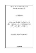 Nhượng quyền thương mại trong lĩnh vực kinh doanh thực phẩm theo pháp luật việt nam hiện nay