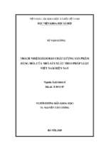 Trách nhiệm đảm bảo chất lượng sản phẩm, hàng hóa của nhà sản xuất theo pháp luật việt nam hiện nay