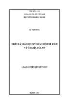 Triết lý giáo dục mỹ nửa cuối thế kỷ 20 và ý nghĩa của nó