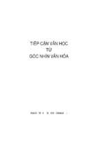 Tiếp cận văn học từ góc nhìn văn hóa