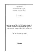 Thuế giá trị gia tăng đối với doanh nghiệp có vốn đầu tư nước ngoài theo pháp luật việt nam hiện nay từ thực tiễn thành phố hà nội