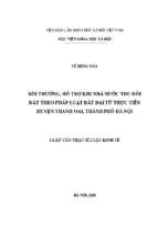 Bồi thường, hỗ trợ khi nhà nước thu hồi đất theo pháp luật đất đai từ thực tiễn huyện thanh oai, thành phố hà nội