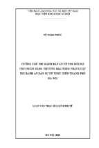 Cưỡng chế thi hành bản án về thu hồi nợ cho ngân hàng thương mại theo pháp luật thi hành án dân sự từ thực tiễn từ thành phố hà nội