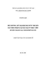 Bồi thường, hỗ trợ khi nhà nước thu hồi đất theo pháp luật đất đai từ thực tiễn huyện thanh oai, thành phố hà nội