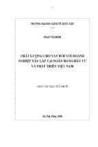 Nâng cao chất lượng cho vay đối với doanh nghiệp xây lắp tại ngân hàng đầu tư và phát triển việt nam