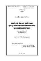 Nghiên cứu tổng hợp và đặc trưng vật liệu nanocomposit giữa hydroxyapatit và một số polyme tự nhiên