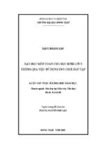 Dạy học môn toán cho hs lớp 3 thông qua việc sử dụng trò chơi học tập