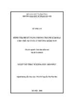 Hình thành kỹ năng phòng tránh xâm hại cho trẻ 5 6 tuổi ở trường mầm non