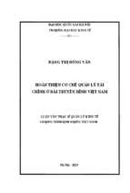 Hoàn thiện cơ chế quản lý tài chính ở đài truyền hình việt nam  