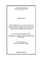 Rèn luyện năng lực tư duy và lập luận toán học cho học sinh thông qua dạy học chủ đề tam giác đồng dạng hình học 8