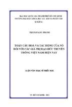 Toàn cầu hoá và tác động của nó đối với các giá trị đạo đức truyền thống việt nam hiện nay