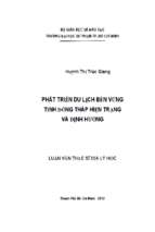 Phát triển du lịch bền vững tỉnh đồng tháp – hiện trạng và định hướng