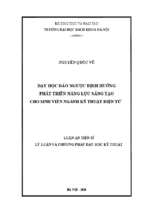 Dạy học đảo ngược định hướng phát triển năng lực sáng tạo cho sinh viên ngành kỹ thuật điện tử