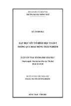 Dạy học yếu tố hình học toán 5 thông qua hoạt động trải nghiệm