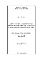 Quản lý hoạt động dạy học môn sinh học theo định hướng phát triển năng lực người học ở trường trung học phổ thông tỉnh sóc trăng