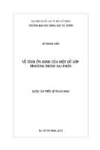 Về tính ổn định của một số lớp phương trình sai phân