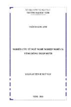 Nghiên cứu từ ngữ nghề nghiệp nghề cá vùng đồng tháp mười