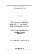 Quản lý hoạt động đào tạo hình thức vừa làm vừa học của trường đại học cần thơ