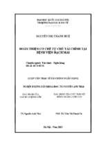 Hoàn thiện cơ chế tự chủ tài chính tại bệnh viện bạch mai   