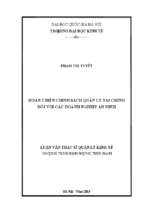 Hoàn thiện chính sách quản lý tài chính đối với các doanh nghiệp an ninh 