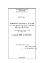 Nghiên cứu tổng hợp và biến tính vật liệu sba 16 ứng dụng làm chất hấp phụ và xúc tác