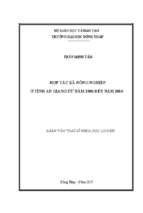 Hợp tác xã nông nghiệp ở tỉnh an giang từ năm 1986 đến năm 2016