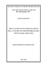 Nâng cao chất lượng giảng dạy môn âm nhạc cổ truyền cho sinh viên đhsp âm nhạc trường đh đồng tháp