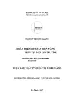 Hoàn thiện quản lý điện nông thôn tại điện lực hà tĩnh    