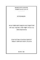Hoàn thiện môi trường đầu tư để thu hút đầu tư trực tiếp nước ngoài tại tỉnh thanh hóa   