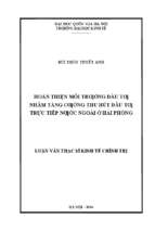 Hoàn thiện môi trường đầu tư nhằm tăng cường thu hút đầu tư trực tiếp nước ngoài ở hải phòng  002