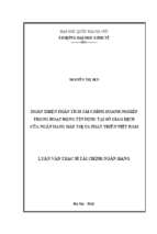 Hoàn thiện phân tích tài chính doanh nghiệp trong hoạt động tín dụng tại sở giao dịch của ngân hàng đầu tư và phát triển việt nam   