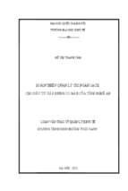 Hoàn thiện quản lý chi ngân sách cho đầu tư xây dựng cơ bản của tỉnh nghệ an 