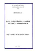Hoàn thiện phân tích tài chính tại công ty tnhh tâm châu