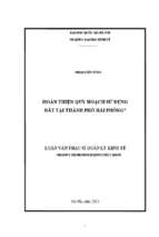 Hoàn thiện quy hoạch sử dụng đất tại thành phố hải phòng 