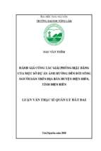 Đánh giá công tác giải phóng mặt bằng của một số dự án ảnh hưởng đến đời sống người dân trên địa bàn huyện điện biên,tỉnh điện biên