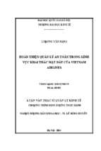 Hoàn thiện quản lý an toàn trong lĩnh vực khai thác mặt đất của vietnam airlines   