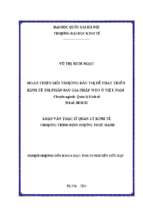 Hoàn thiện môi trường đầu tư để phát triển kinh tế tư nhân sau gia nhập wto ở việt nam   