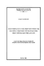 Hoàn thiện quản lý nhà nước đối với đầu tư xây dựng cơ bản bằng vốn ngân sách nhà nước trên địa bàn tỉnh lạng sơn  