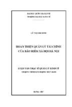 Hoàn thiện quản lý tài chính của bảo hiểm xã hội hà nội   