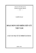 Hoạt động bảo hiểm tiền gửi việt nam   