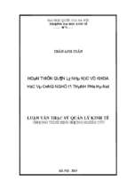 Hoàn thiện quản lý nhà nước về khoa học và công nghệ ở thành phố hà nội  