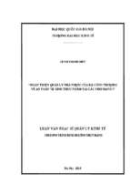 Hoàn thiện quản lý nhà nước của bộ công thương về an toàn vệ sinh thực phẩm tại các chợ hạng 1  